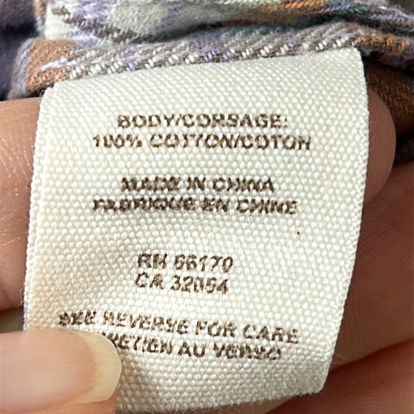 WE THE FREE Lilac Oversized Plaid Tie Front Button Down Flannel Size Small - Picture 9 of 16